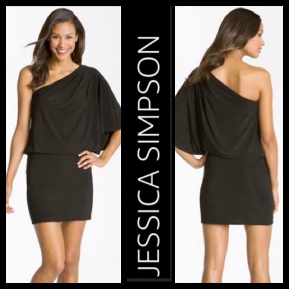 Jessica Simpson One-Shoulder Black Cocktail Dress